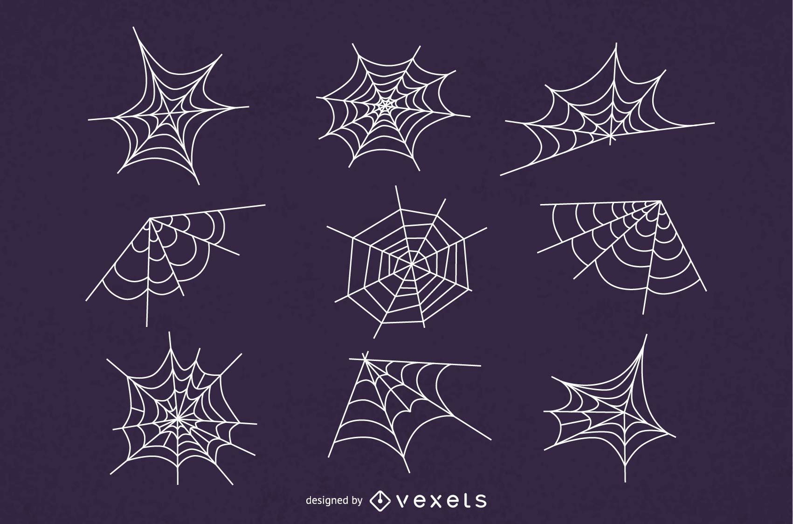 Spider web illustration set