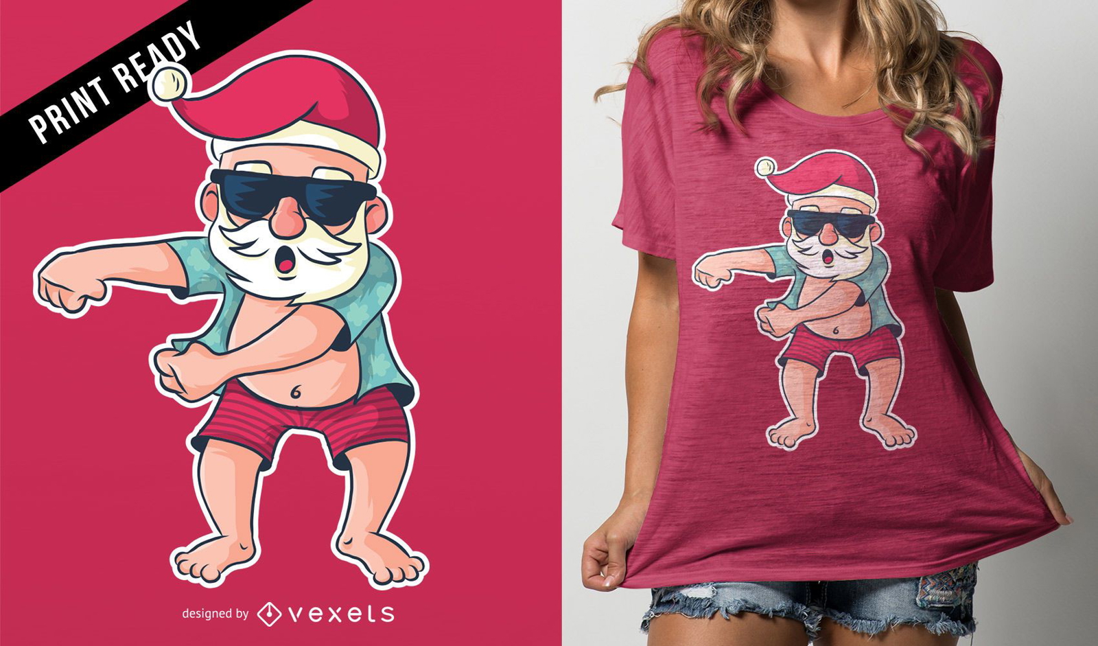 Santa floss t-shirt design