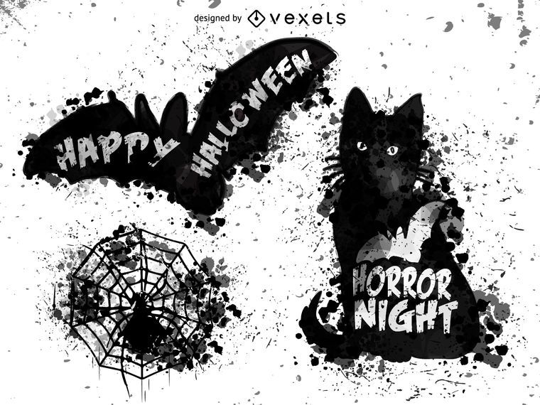 Black splash Halloween elements Black splash Halloween elements