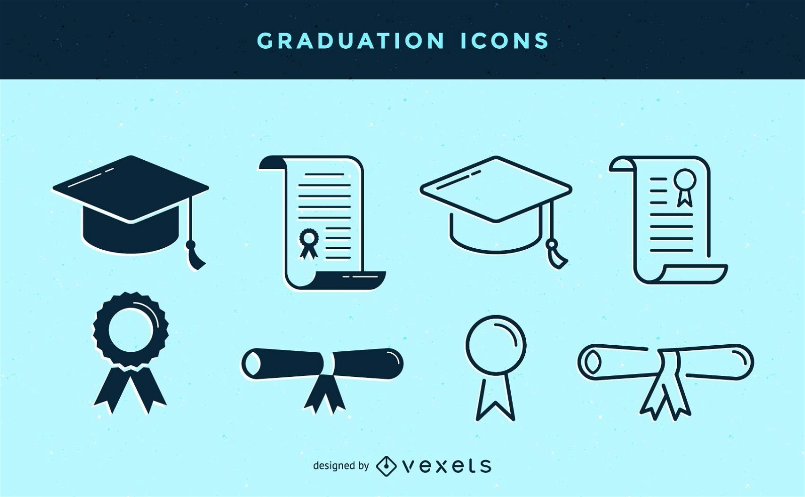 Conjunto de iconos de graduación de trazo