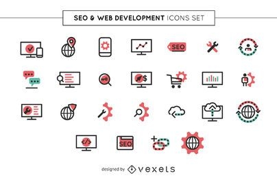 SEO and web icons set