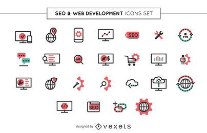 SEO y conjunto de iconos web SEO y conjunto de iconos web