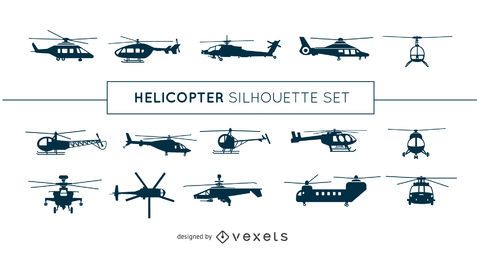 Hubschrauber Silhouette Set Hubschrauber Silhouette Set