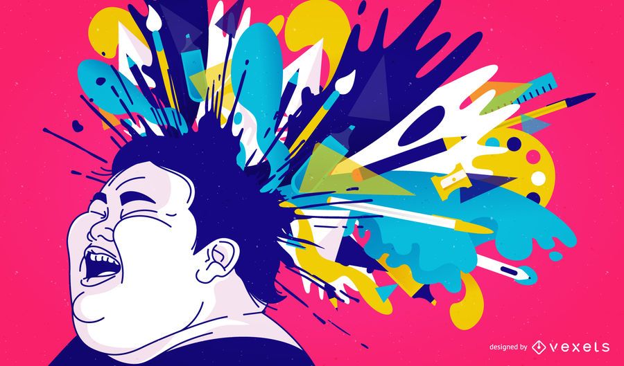 Head splash illustration Head splash illustration