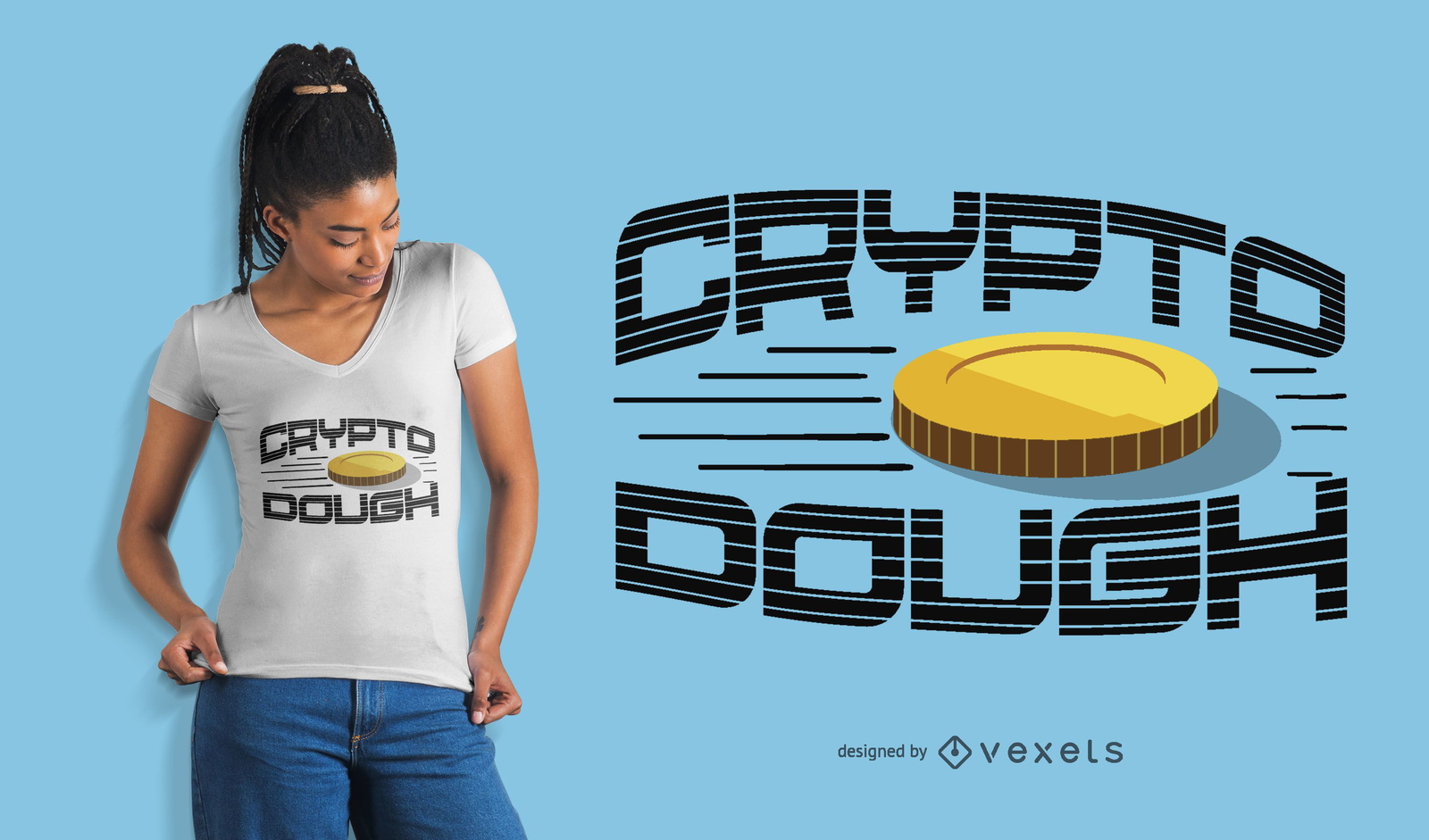 Design de camiseta de massa criptográfica