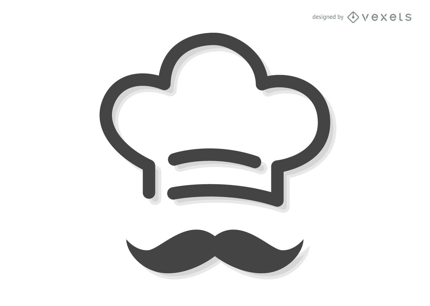 Chef hat and mustaches icon