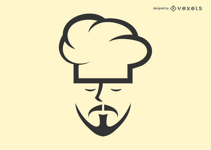 Modelo de logotipo de rosto de chef Modelo de logotipo de rosto de chef