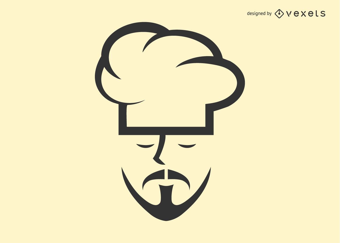 Modelo de logotipo de rosto de chef