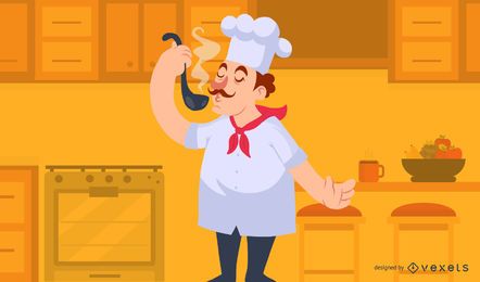 Chef con ilustración de cuchara
