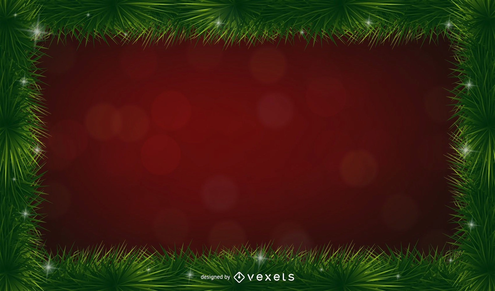Christmas pine spines frame background