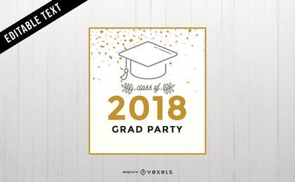 Diseño de banner de fiesta de graduación