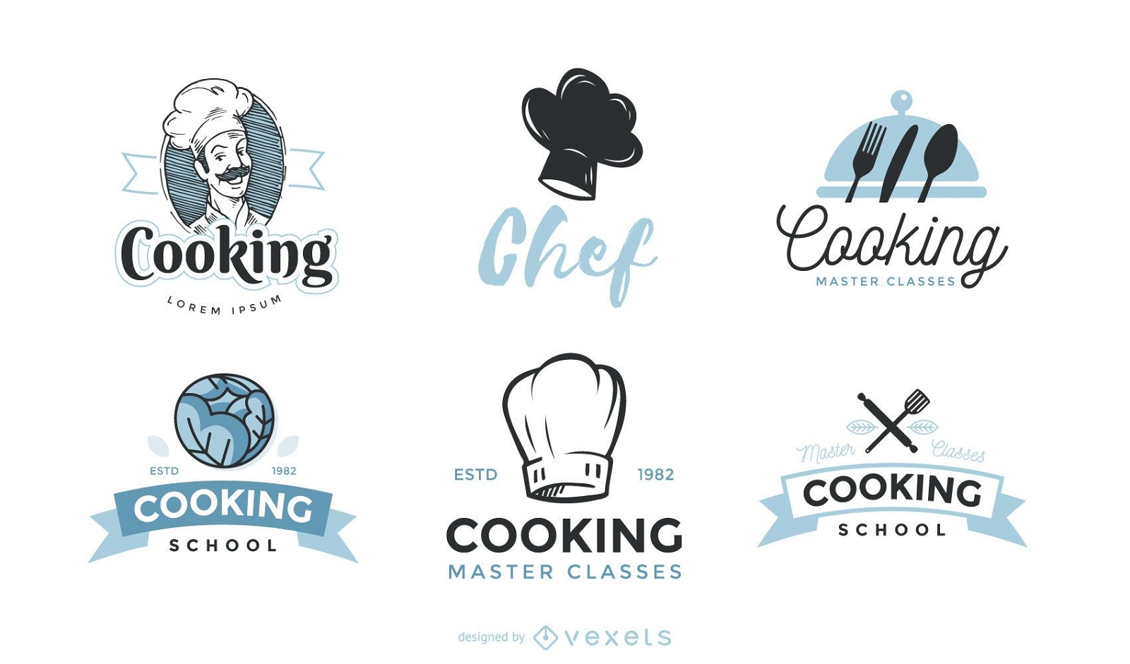 Conjunto de plantillas de logotipo de chef