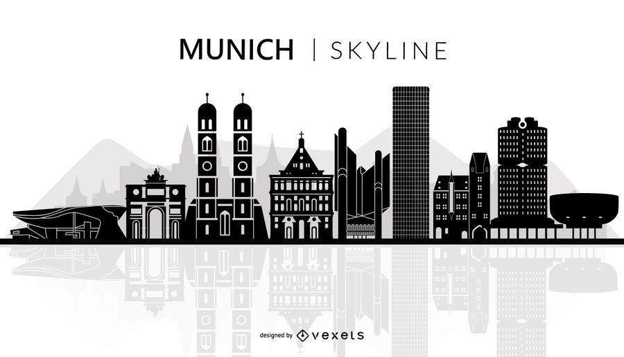 Munich skyline silhouette Munich skyline silhouette