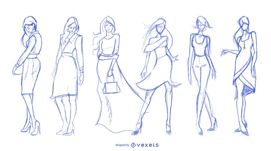 Fashion drawings set Fashion drawings set