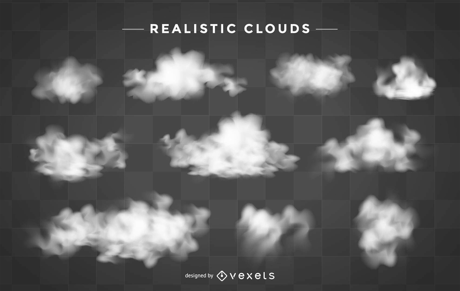 Conjunto de nuvens realistas