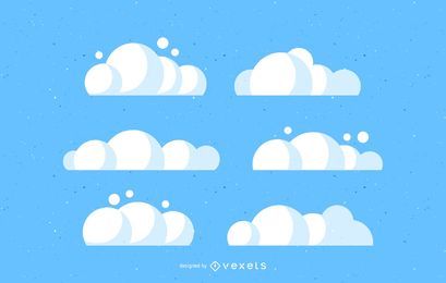 Conjunto de ilustrações de nuvens