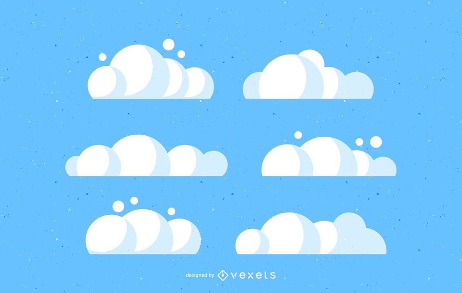 Conjunto de ilustraciones de nubes Conjunto de ilustraciones de nubes