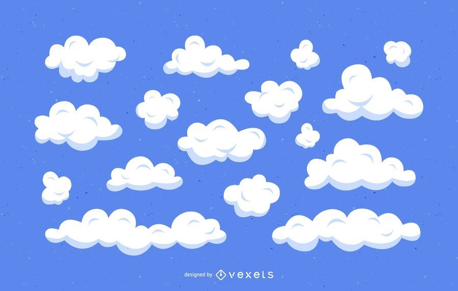 Wolken-Karikaturillustrationssatz Wolken-Karikaturillustrationssatz