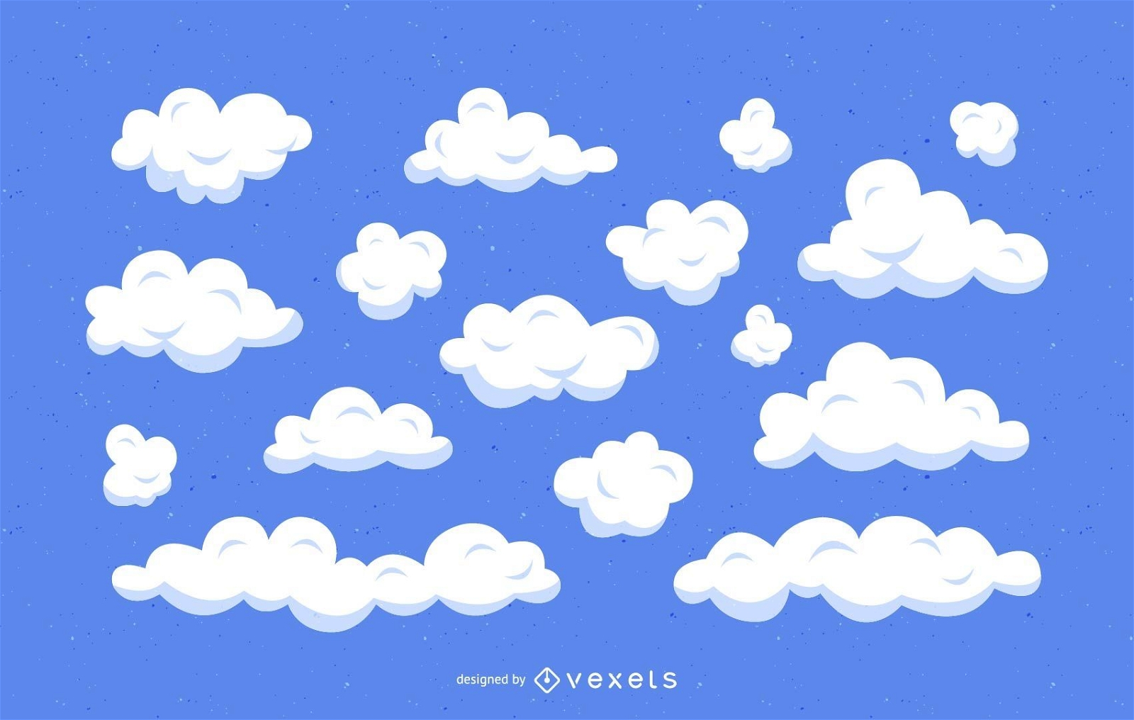 Clouds cartoon illustration set