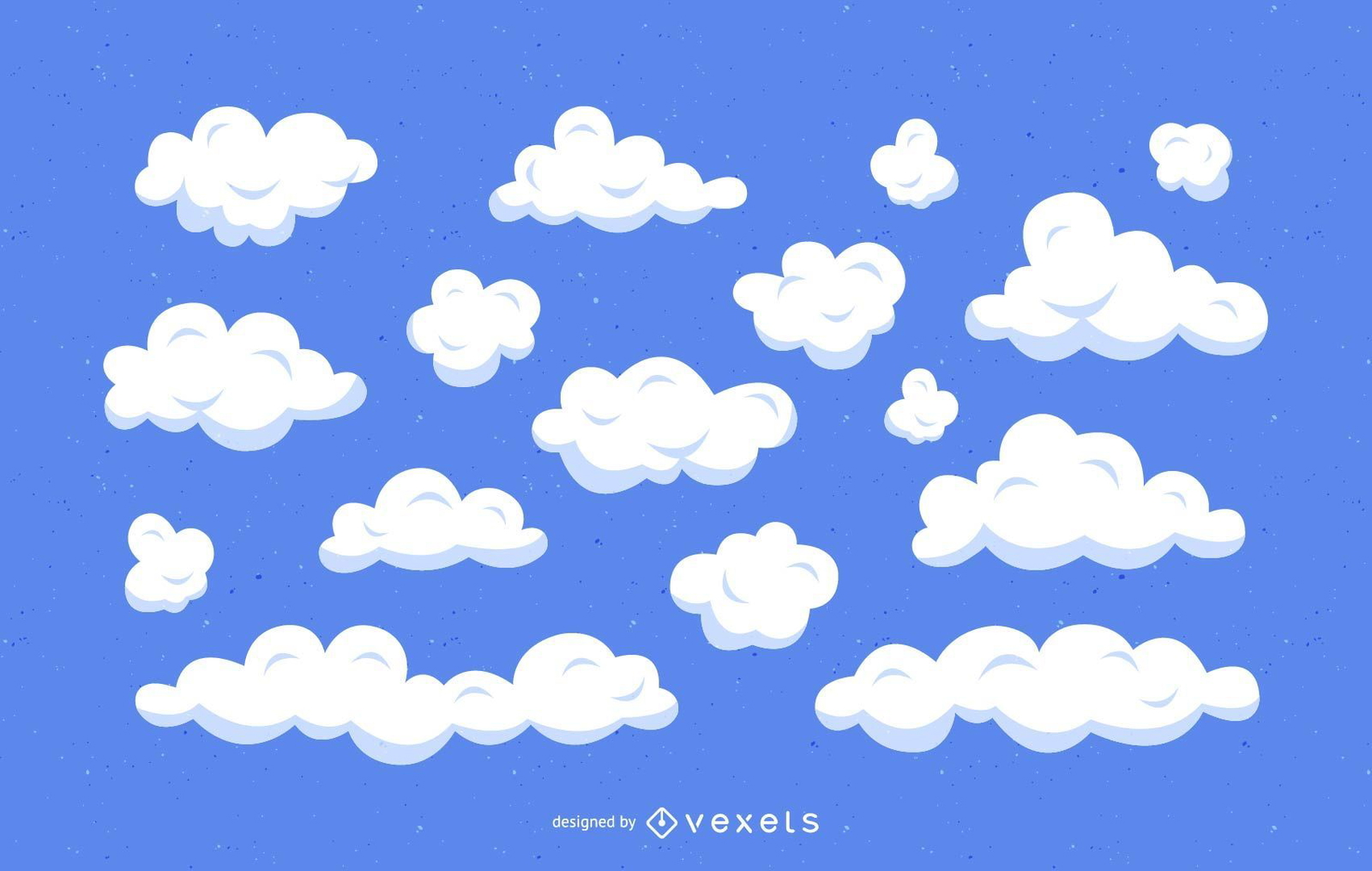 Conjunto de ilustración de dibujos animados de nubes - Descargar vector