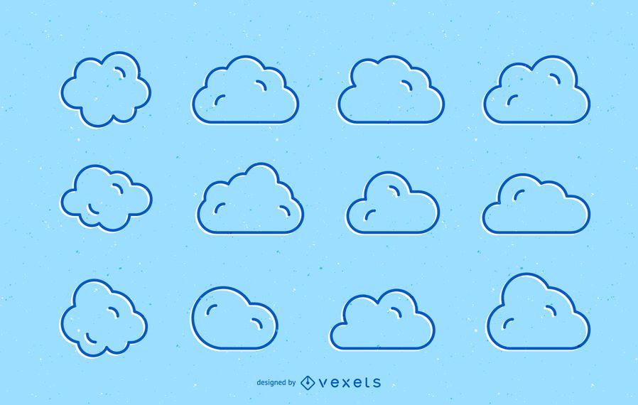 Wolken Schlaganfall gesetzt Wolken Schlaganfall gesetzt