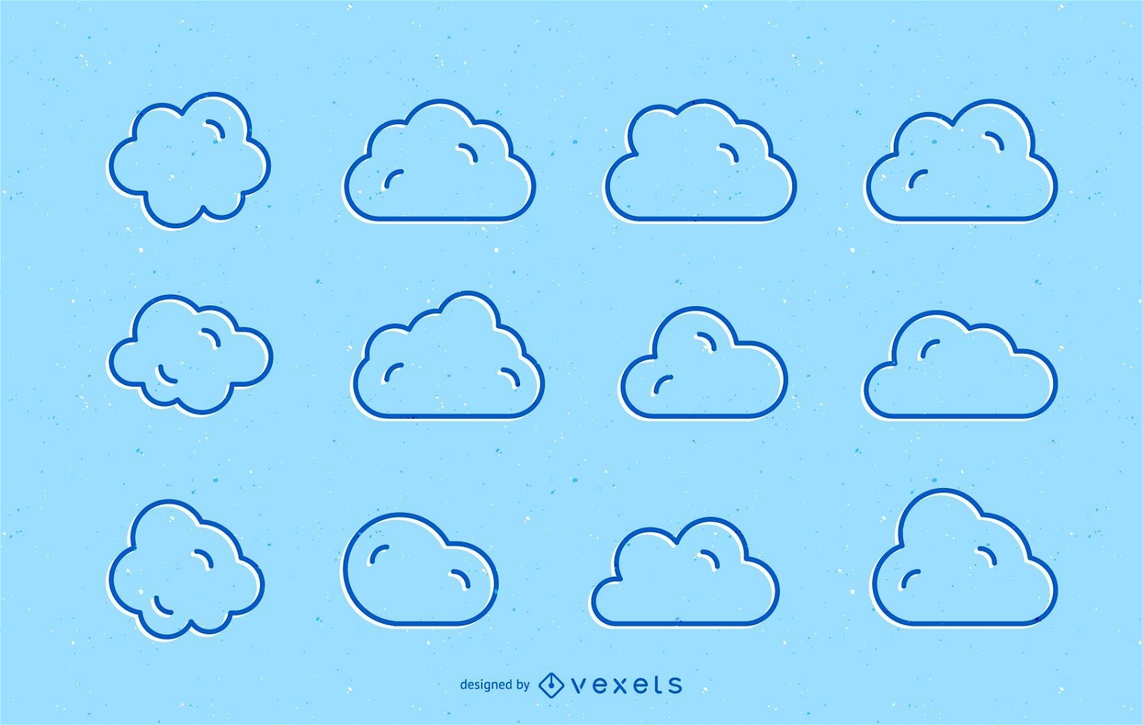 Conjunto de pinceladas de nuvens