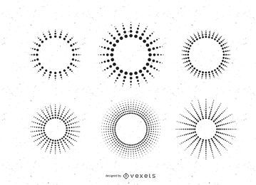 Dot line conjunto de rayos de sol Dot line conjunto de rayos de sol