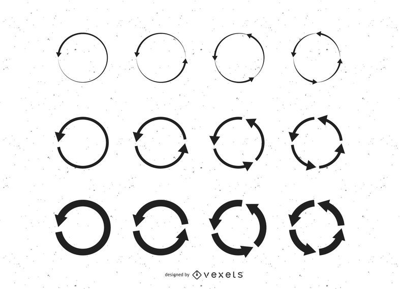 Arrow recycle circles set Arrow recycle circles set