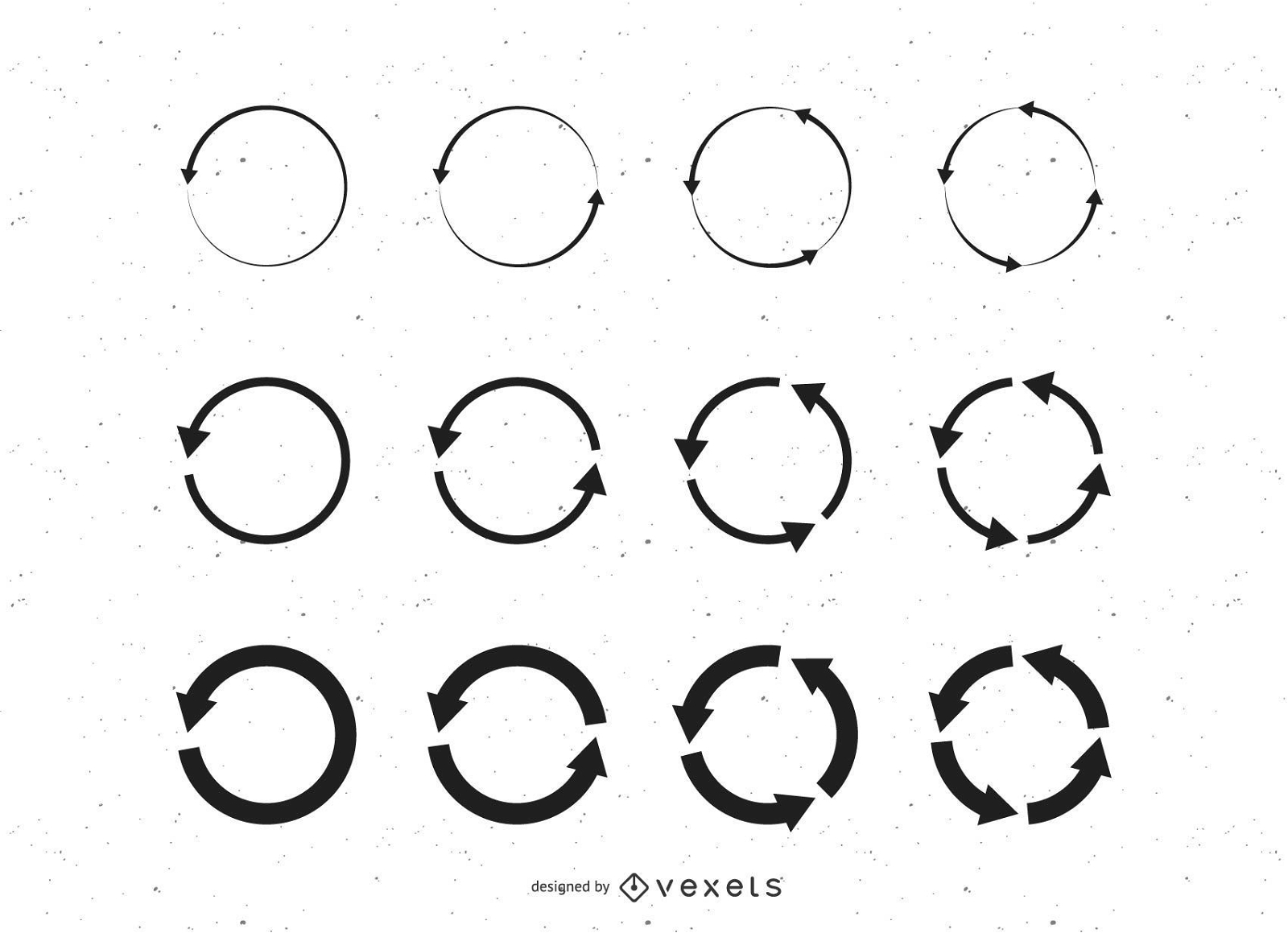 Conjunto de círculos de reciclaje de flecha