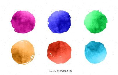 Watercolor paint circles set Watercolor paint circles set