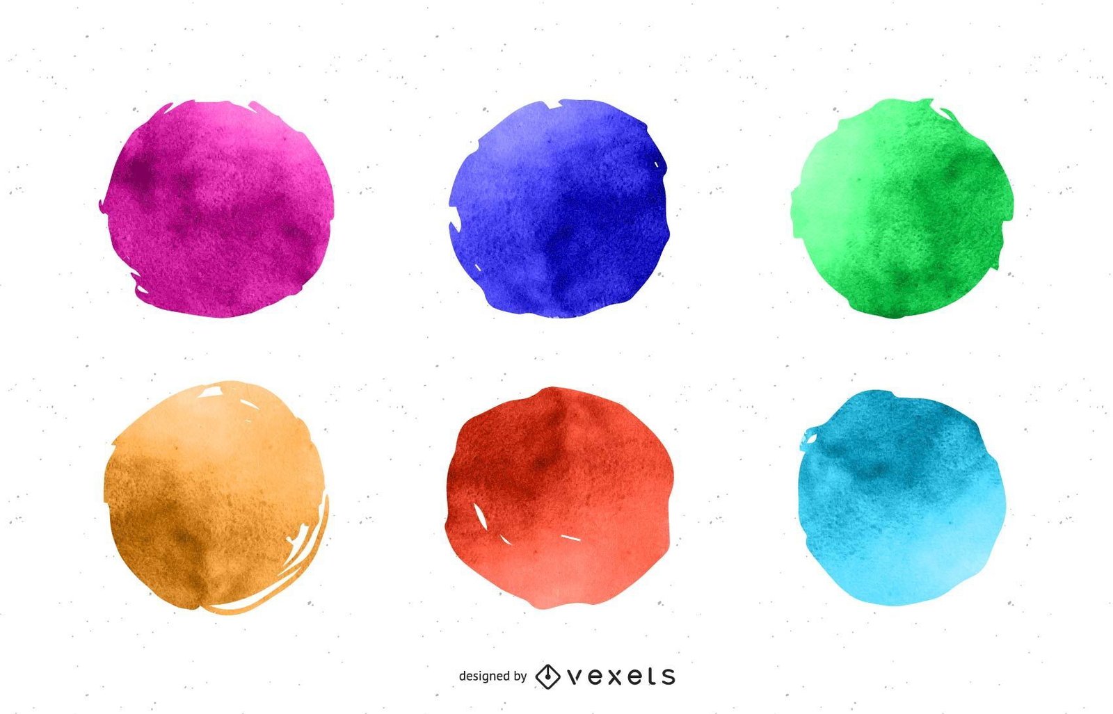 Watercolor Paint Circles Set - Vector Download