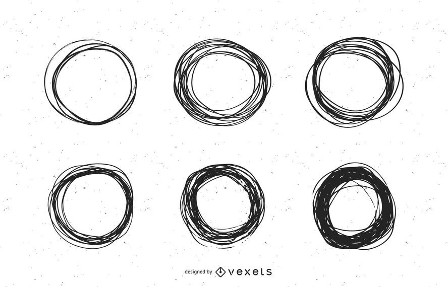 Scrawl circle marks set Scrawl circle marks set