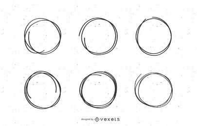 Scribble circle marks set Scribble circle marks set
