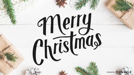 Merry Christmas artistic lettering