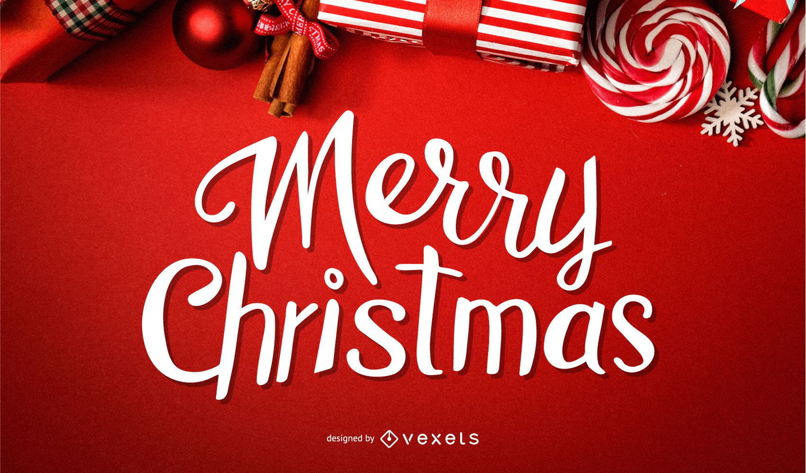 Merry Christmas greeting lettering