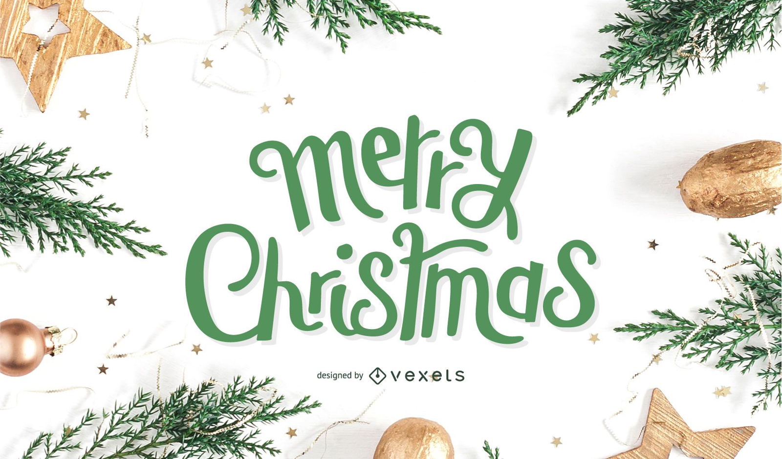 Merry Christmas lettering design