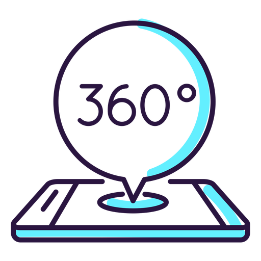 360 degrees augmented reality icon PNG Design