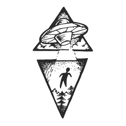 Alien abduction vintage tattoo PNG Design Transparent PNG