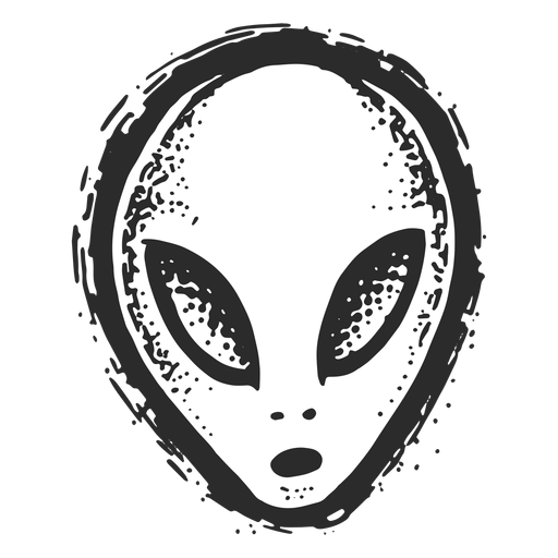 Tatuagem vintage de rosto alien?gena Desenho PNG