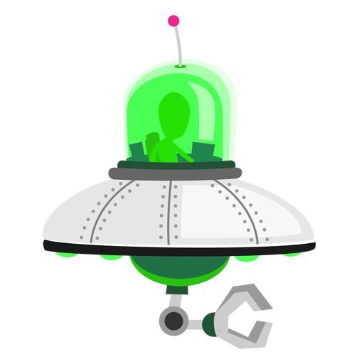 Alien in UFO-Symbol PNG-Design