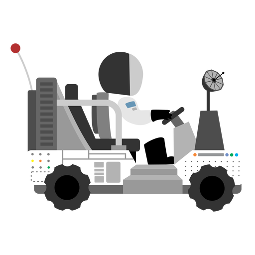 Astronauta conduciendo icono de rover lunar