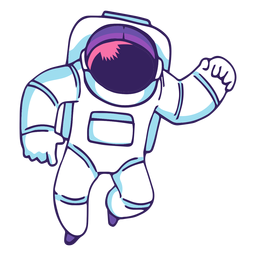 Astronaut flying cartoon