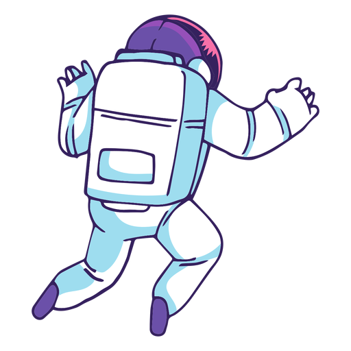 Astronaut rear view cartoon PNG Design