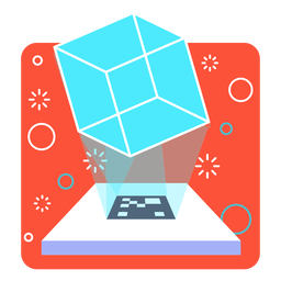 Proyección de cubo de realidad aumentada Diseño PNG