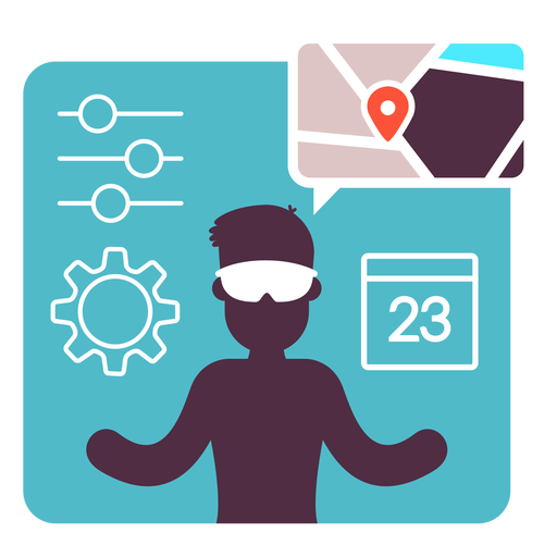 Augmented Reality Flat Illustration  PNG Design