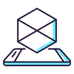 Ícone de projeção de realidade aumentada para smartphone Desenho PNG