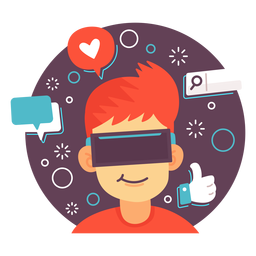 Augmented reality social media illustration Augmented reality social media illustration