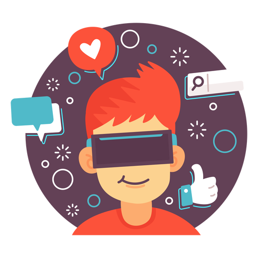 Augmented Reality Social Media Illustration PNG-Design