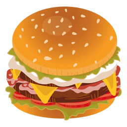 Ícone de cheeseburger com bacon