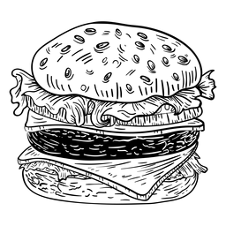 Burger-Skizze PNG-Design